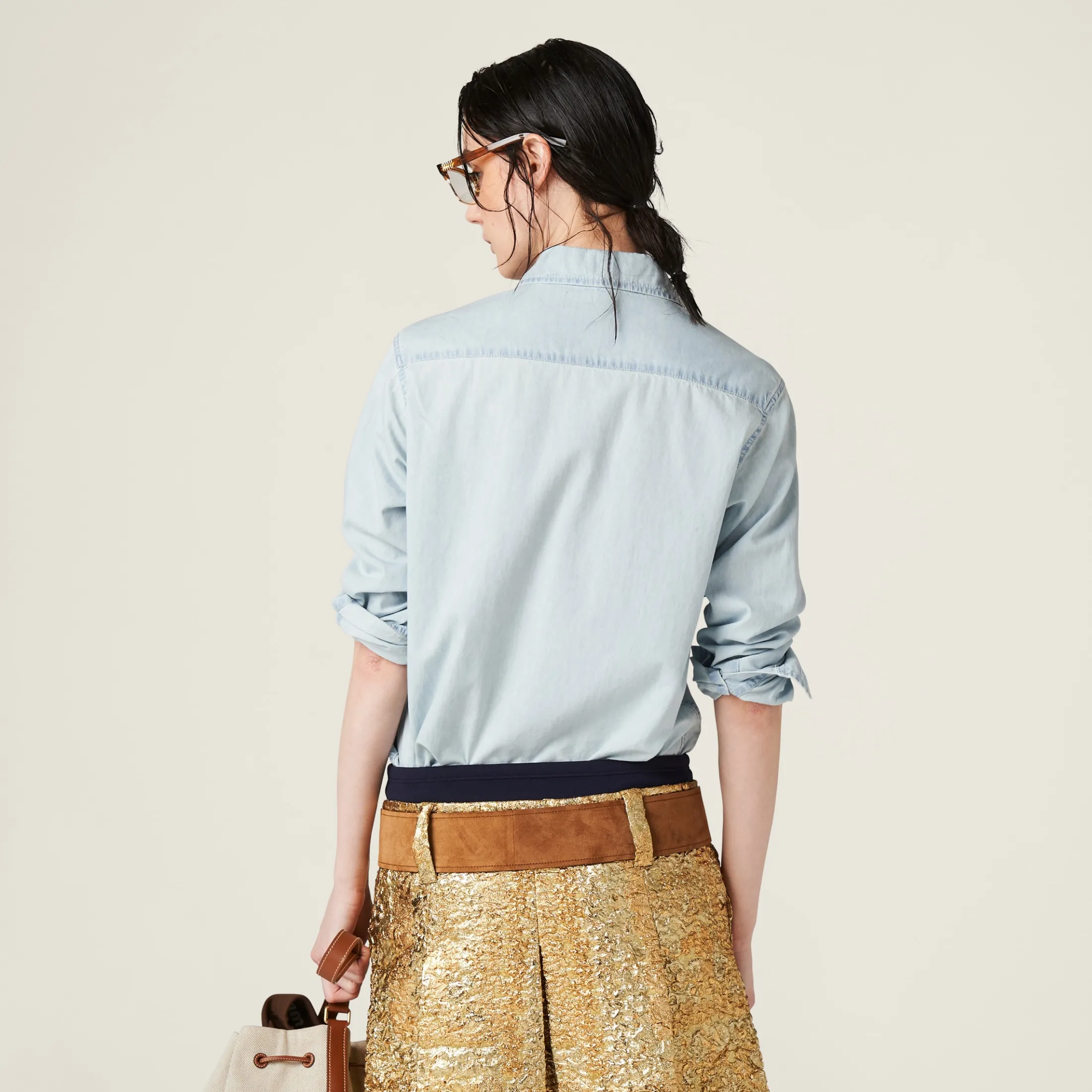 Light Blue Chambray Shirt | Miu Miu