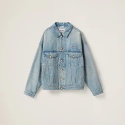 Light Blue Denim Blouson Jacket | Miu Miu