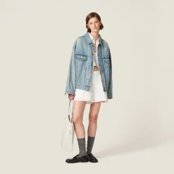 Light Blue Denim Blouson Jacket | Miu Miu