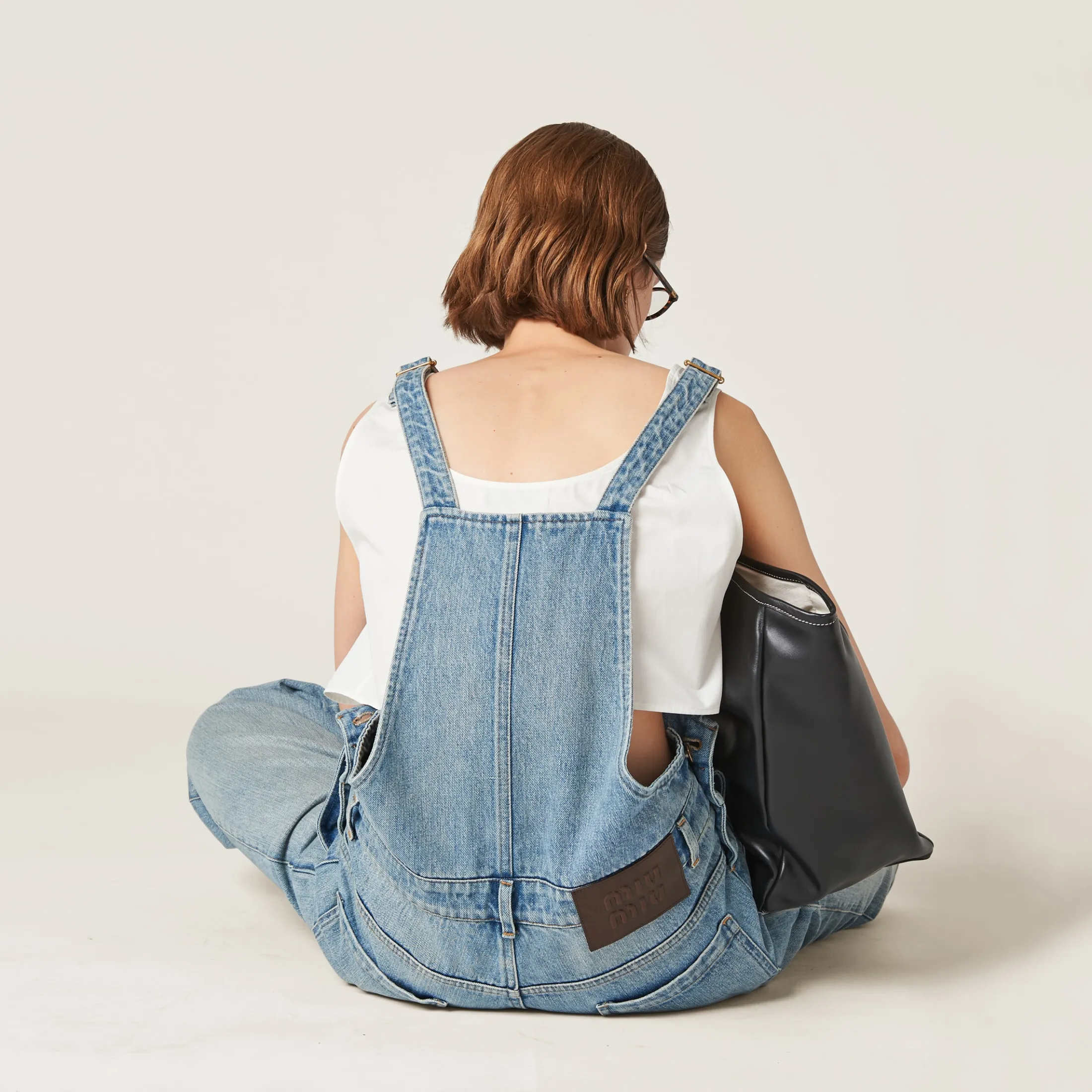 Light Blue Denim Overalls | Miu Miu