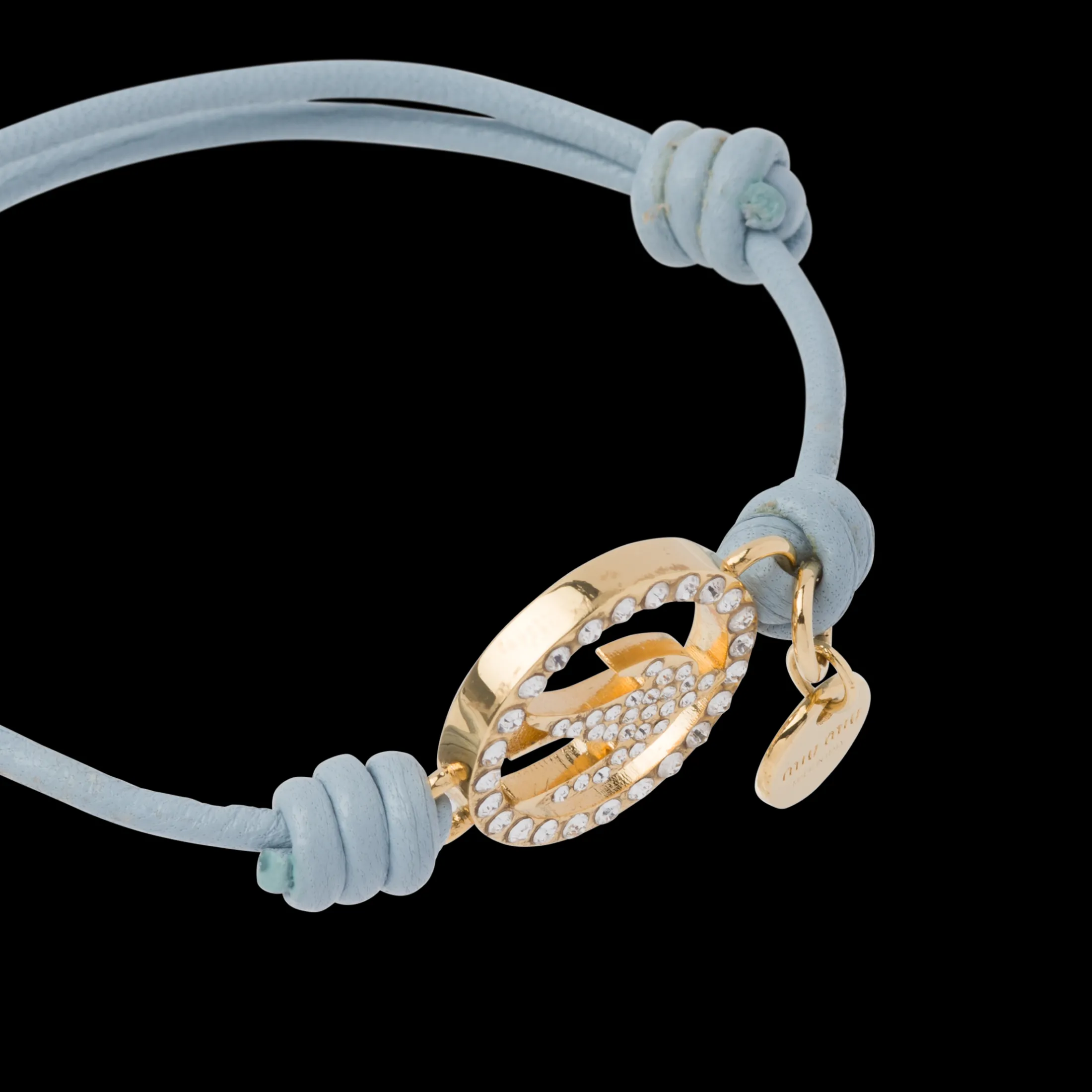 Light Blue Nappa Leather And Metal Bracelet | Miu Miu