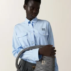 Light Blue Poplin Shirt | Miu Miu