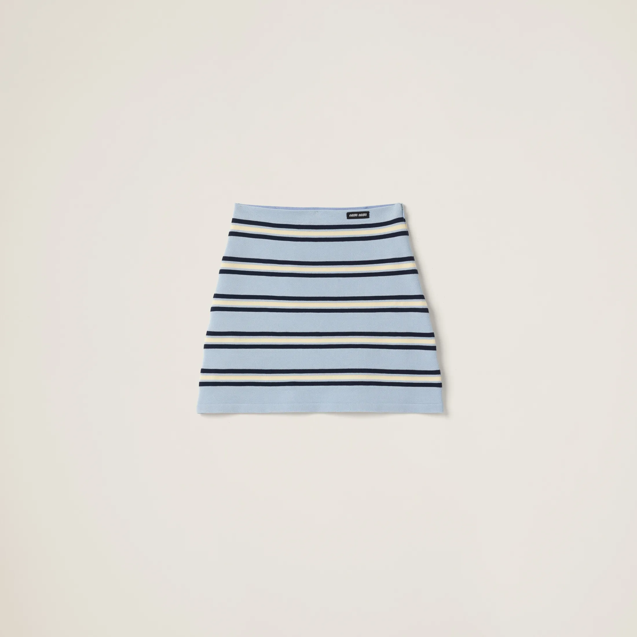 Light Blue Silk And Cotton Miniskirt | Miu Miu