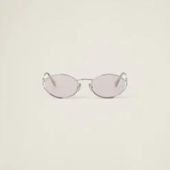Light Gold Lenses Miu Miu Logo Sunglasses | Miu Miu