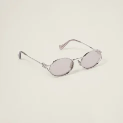 Light Gold Lenses Miu Miu Logo Sunglasses | Miu Miu