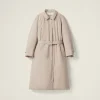 Limestone Panama Cotton Down Coat | Miu Miu