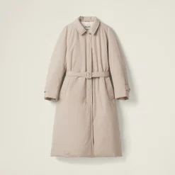 Limestone Panama Cotton Down Coat | Miu Miu