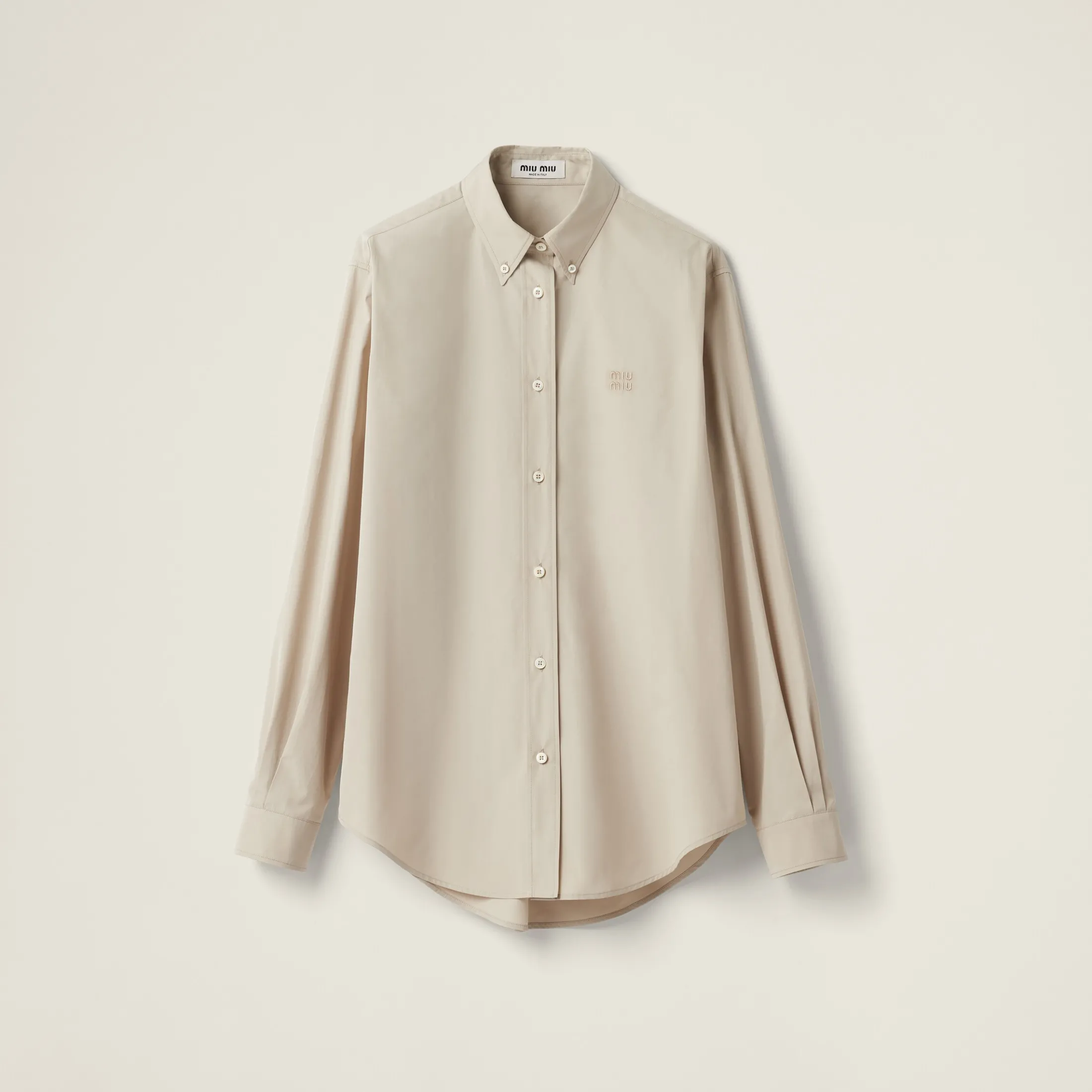 Limestone Poplin Shirt | Miu Miu