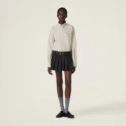 Limestone Poplin Shirt | Miu Miu