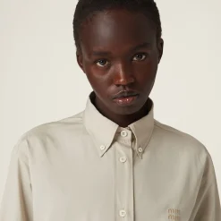 Limestone Poplin Shirt | Miu Miu