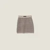 Limestone/black Cotton Miniskirt | Miu Miu