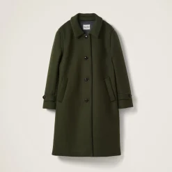 Loden Green Single-breasted Loden Cloth Coat | Miu Miu