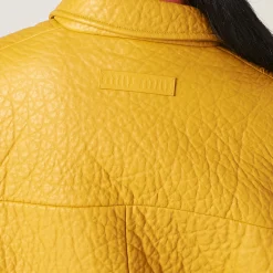 Maize Yellow Nappa Leather Jacket | Miu Miu