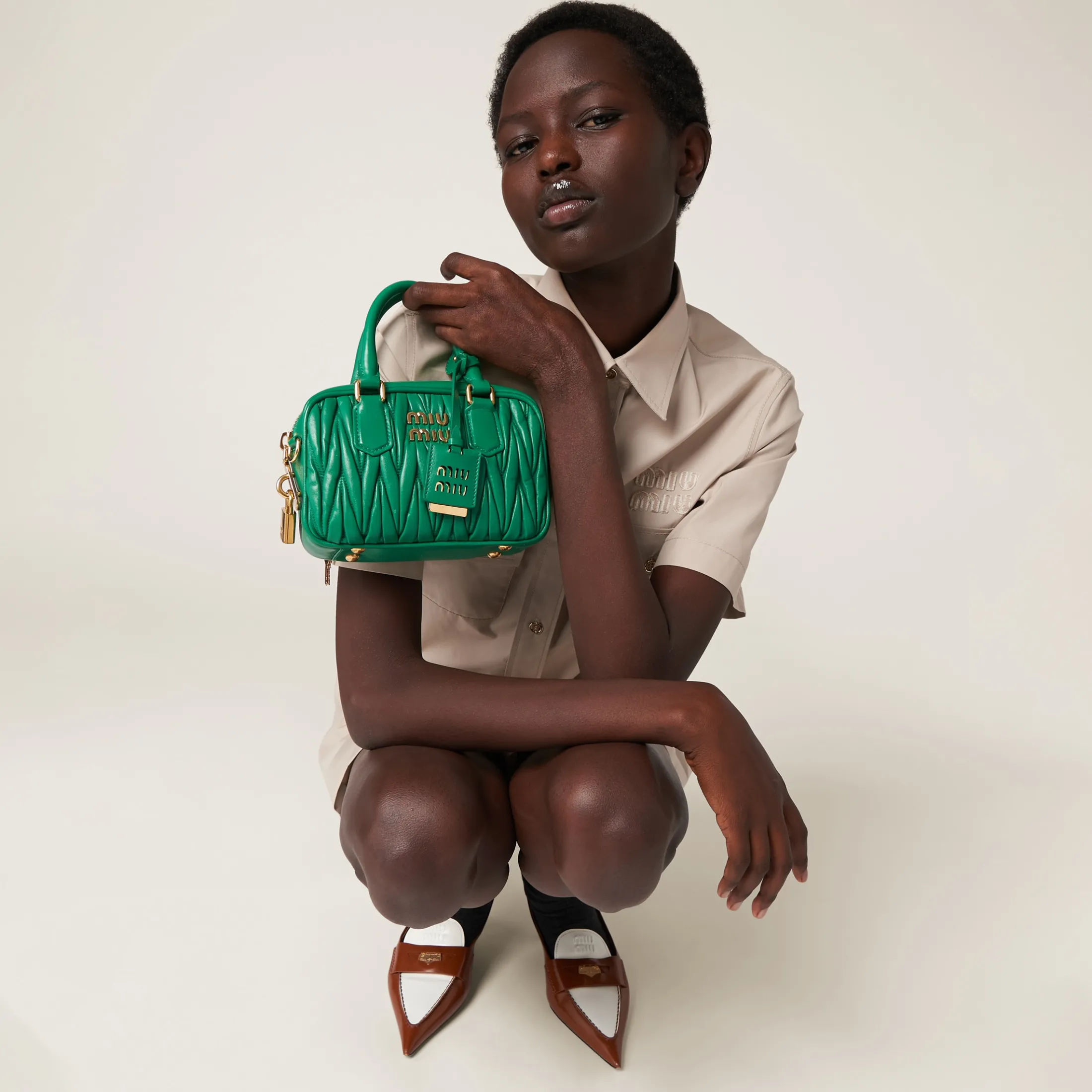 Mango Arcadie Matelassé Nappa Leather Bag | Miu Miu