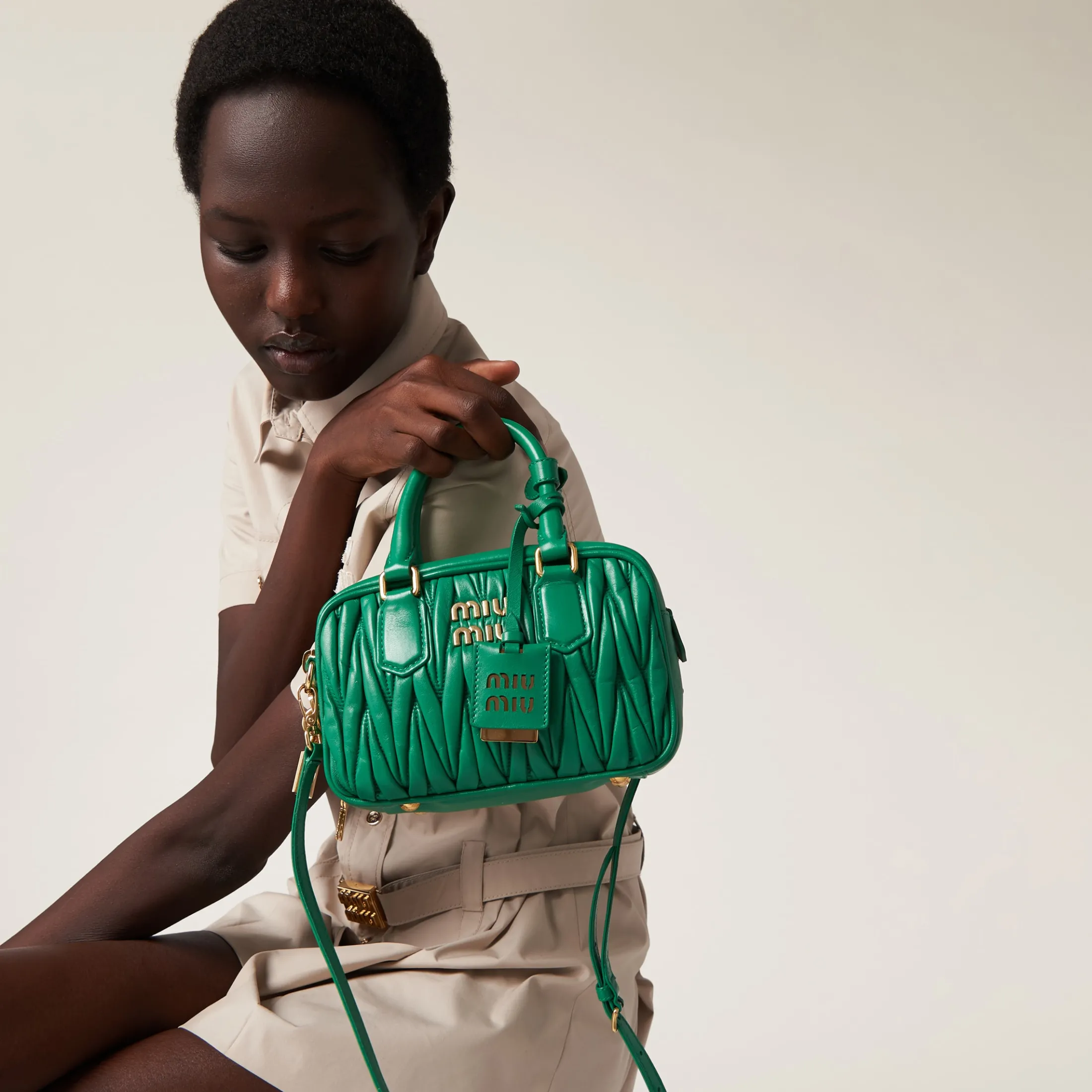 Mango Arcadie Matelassé Nappa Leather Bag | Miu Miu