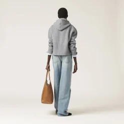 Marble Gray Wool And Cashmere Hoodie Cardigan | Miu Miu