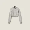 Marble Gray/tan Cotton Knit Cardigan | Miu Miu