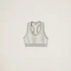 Marble Gray/tan Cotton Knit Top | Miu Miu