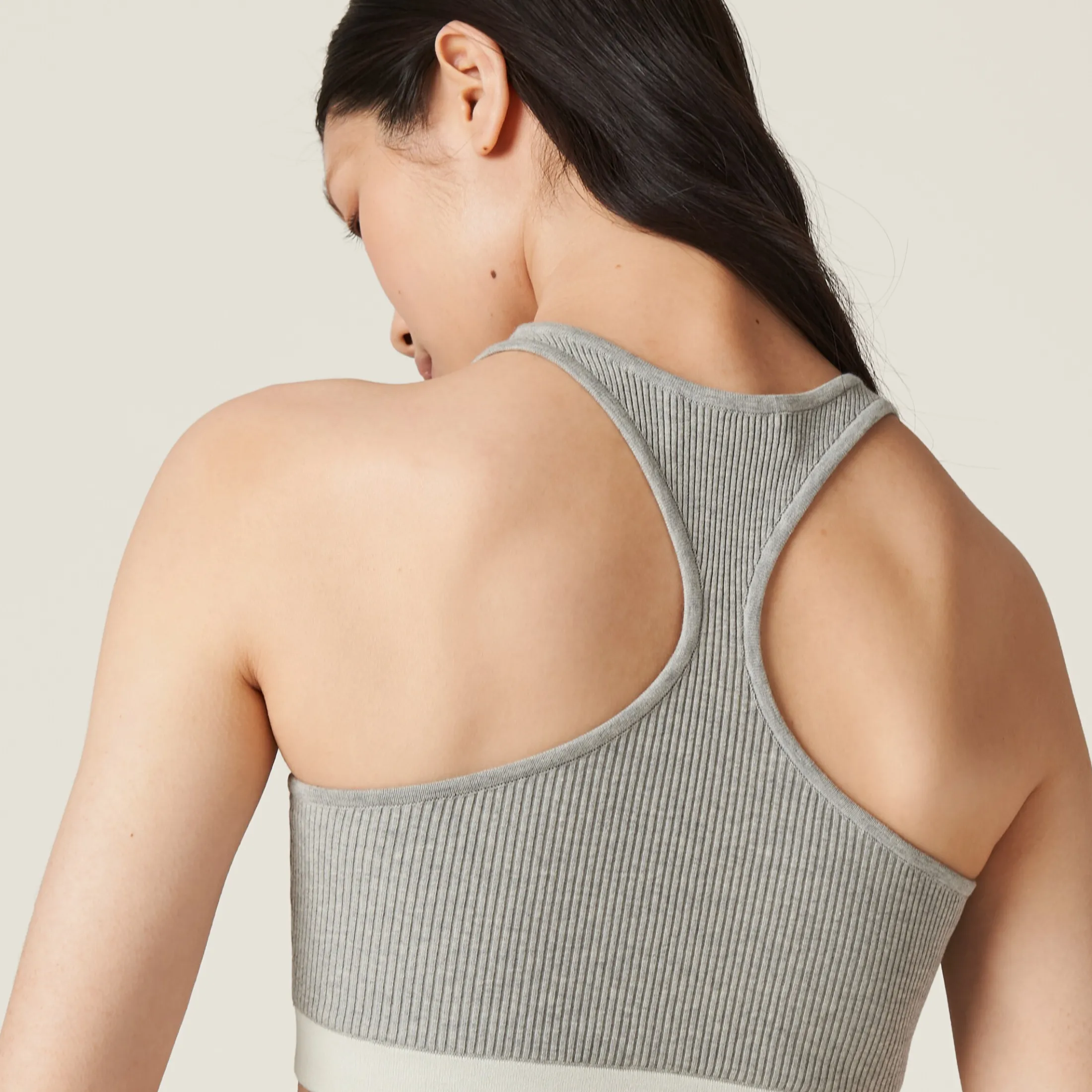 Marble Gray/tan Cotton Knit Top | Miu Miu