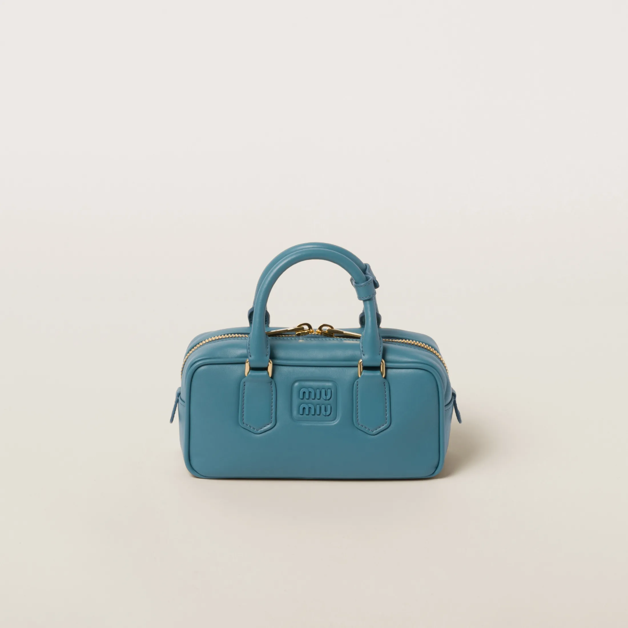 Marina Blue Arcadie Leather Bag | Miu Miu