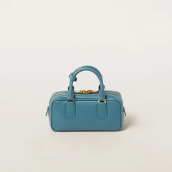 Marina Blue Arcadie Leather Bag | Miu Miu