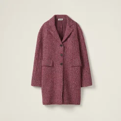 Mauve Wool And Cotton Coat | Miu Miu