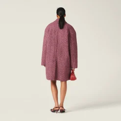 Mauve Wool And Cotton Coat | Miu Miu