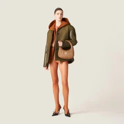Military Green Leather Jacket | Miu Miu