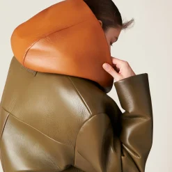Military Green Leather Jacket | Miu Miu
