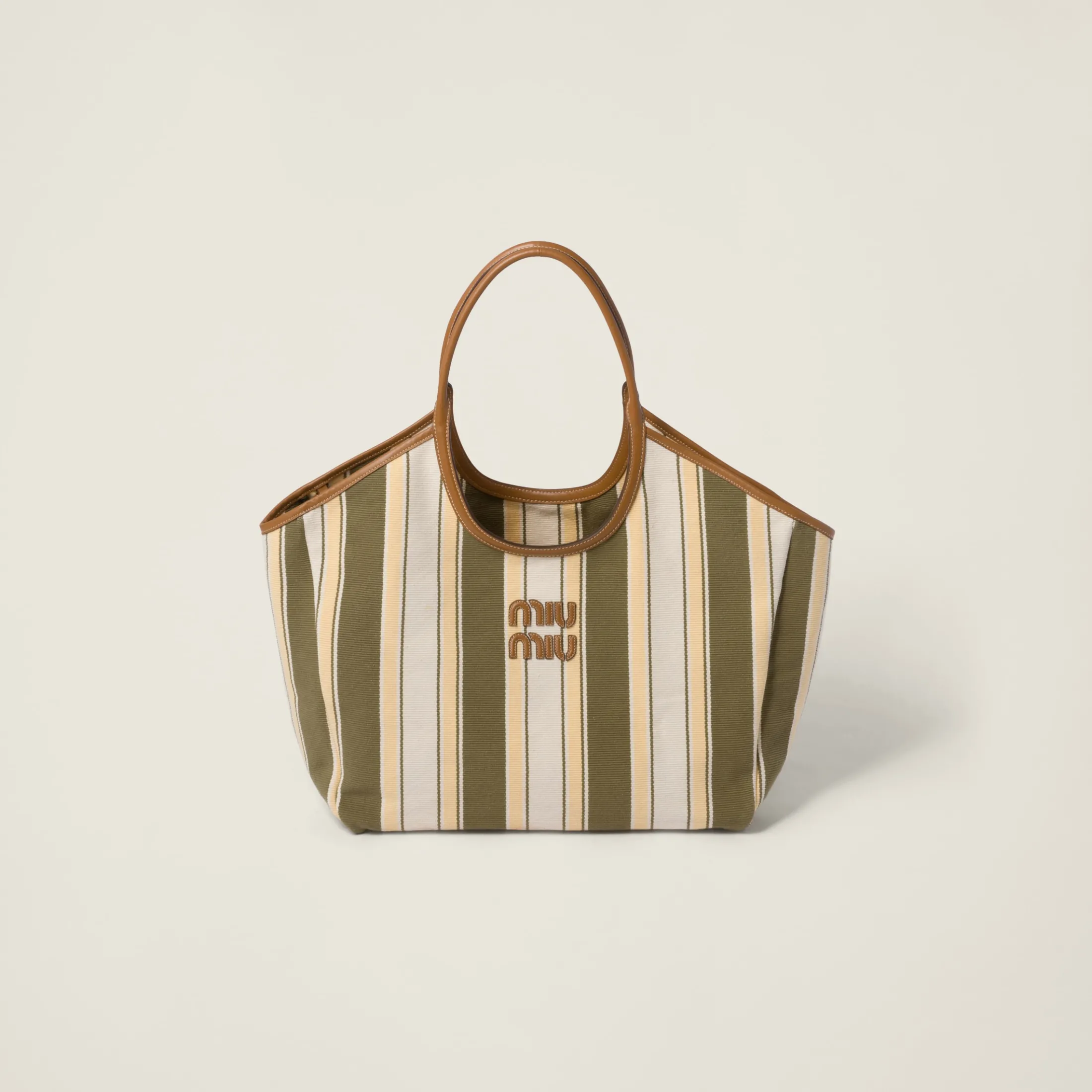 Military/soy Green Ivy Canneté Fabric Bag | Miu Miu