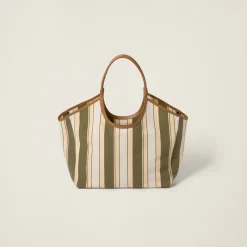 Military/soy Green Ivy Canneté Fabric Bag | Miu Miu