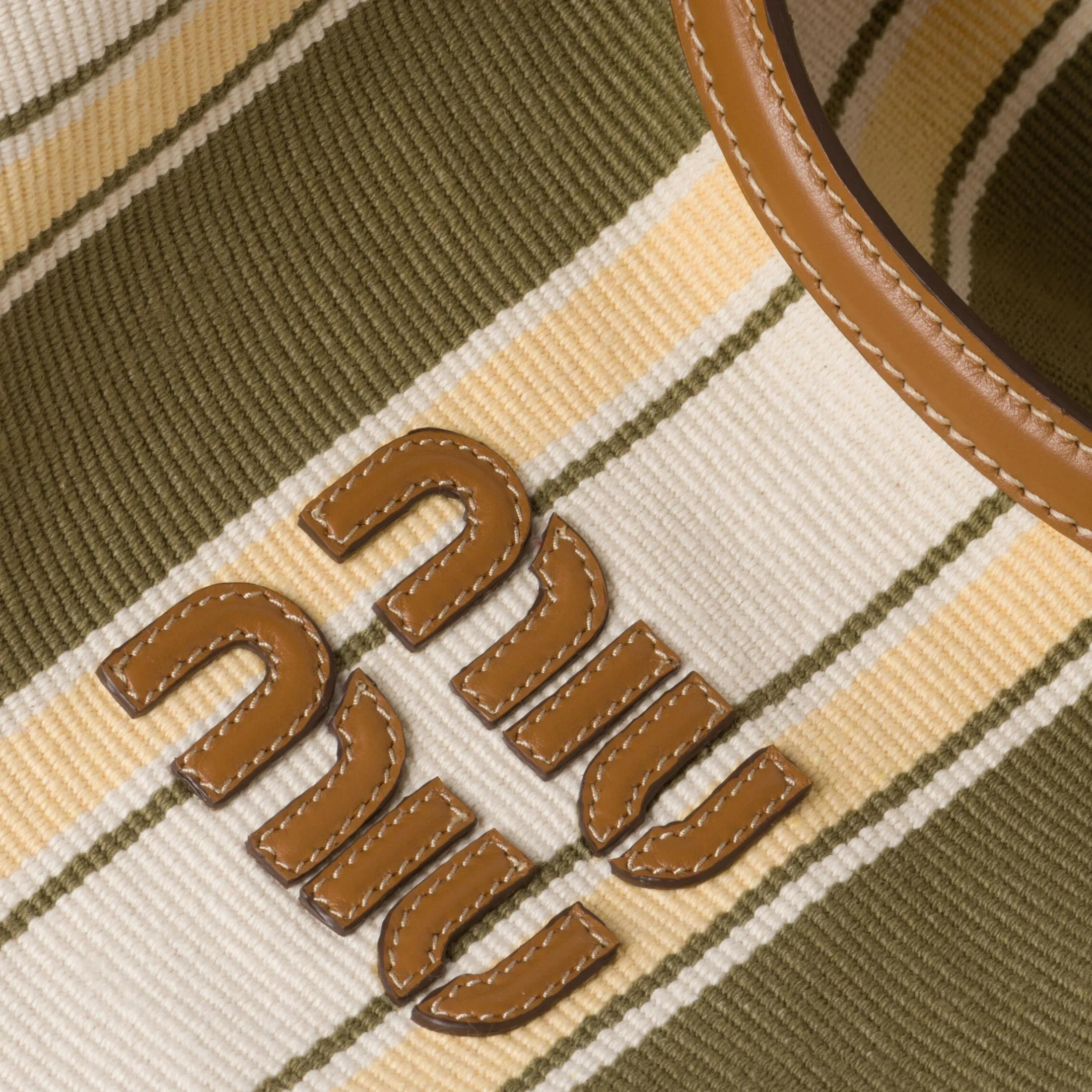 Military/soy Green Ivy Canneté Fabric Bag | Miu Miu