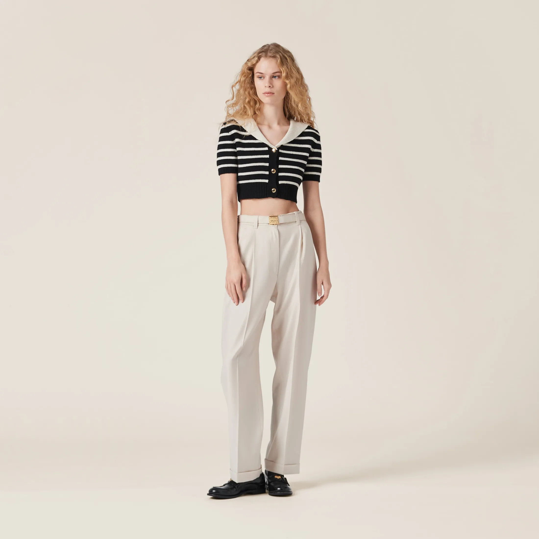 Natural Batavia Pants | Miu Miu