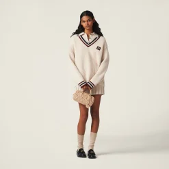 Natural Cashmere Knit Polo Shirt | Miu Miu