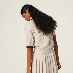 Natural Cashmere Knit Polo Shirt | Miu Miu