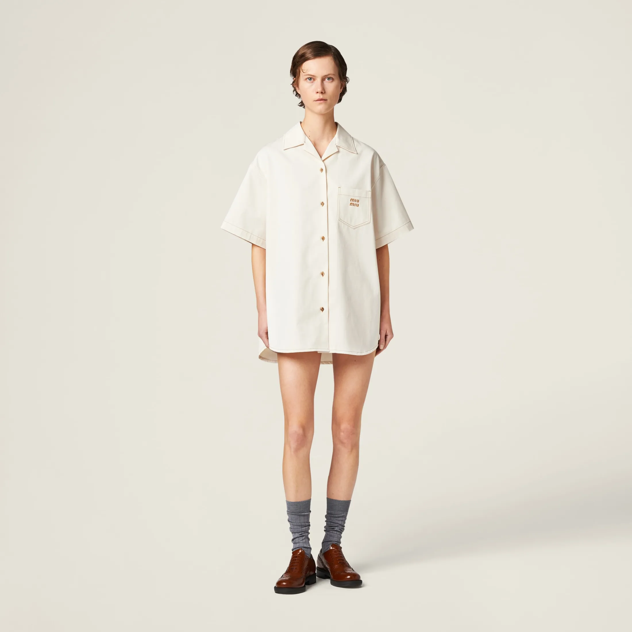 Natural Denim Mini-dress | Miu Miu