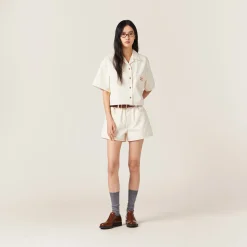 Natural Denim Shorts | Miu Miu