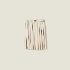 Natural Pleated Batavia Skirt | Miu Miu