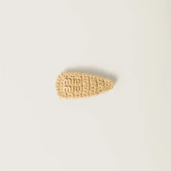 Natural Woven Fabric Hair Clip | Miu Miu
