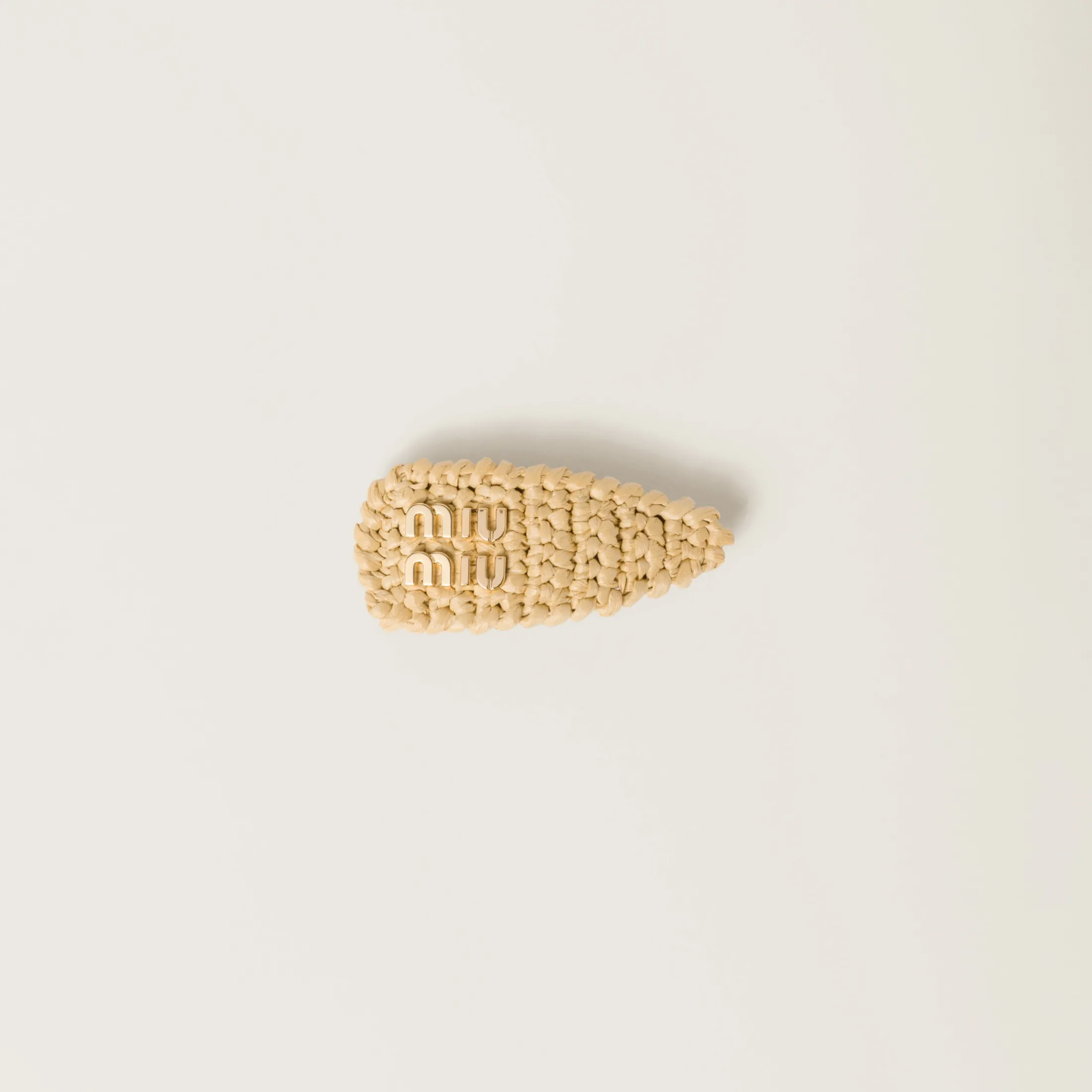 Natural Woven Fabric Hair Clip | Miu Miu