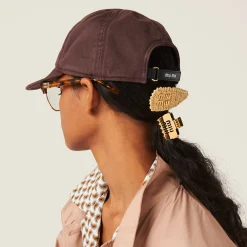 Natural Woven Fabric Hair Clip | Miu Miu