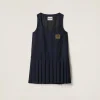Navy Batavia Dress | Miu Miu