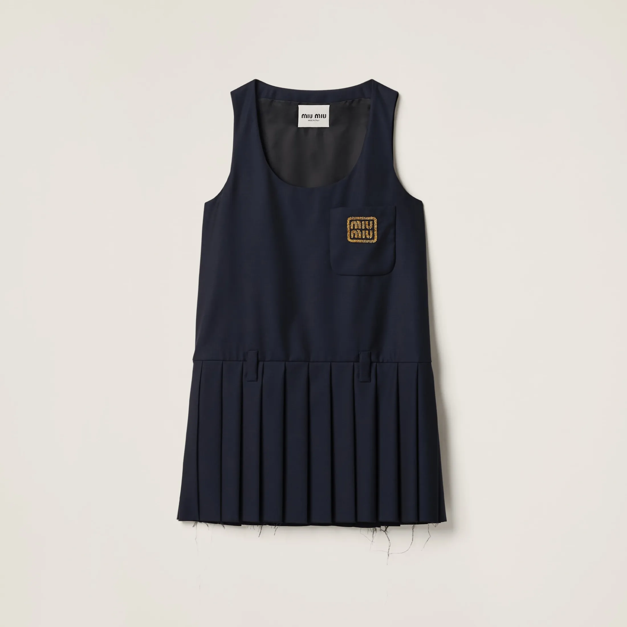Navy Batavia Dress | Miu Miu