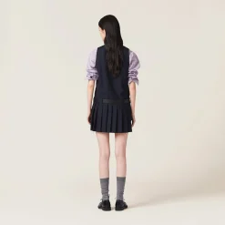 Navy Batavia Dress | Miu Miu