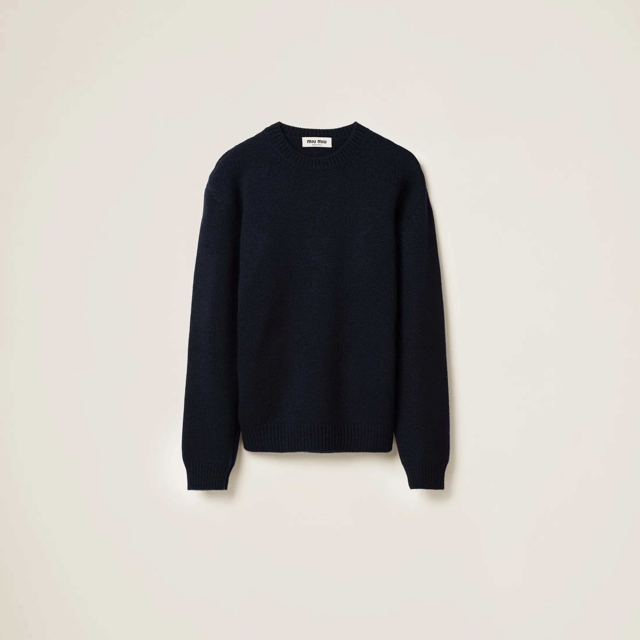 Navy Cashmere Sweater | Miu Miu