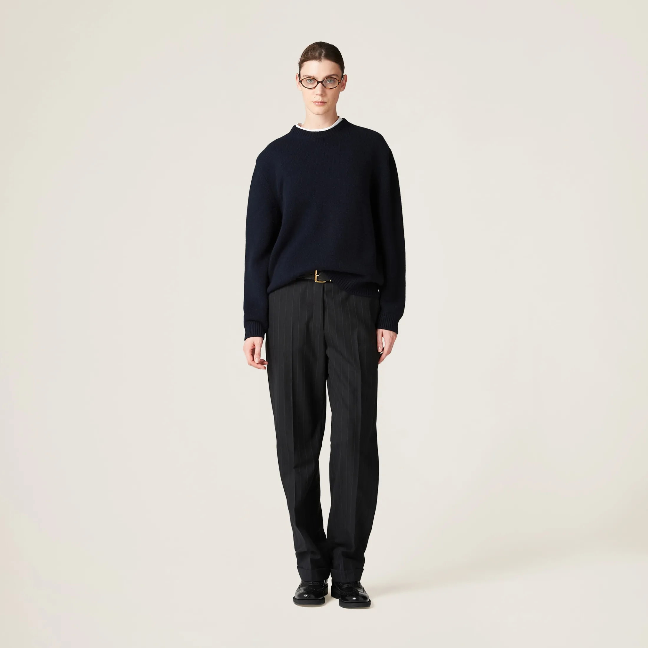 Navy Cashmere Sweater | Miu Miu