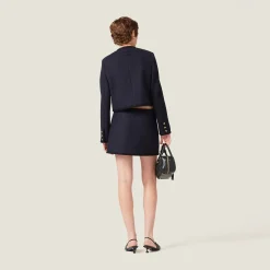 Navy Cloth Miniskirt | Miu Miu