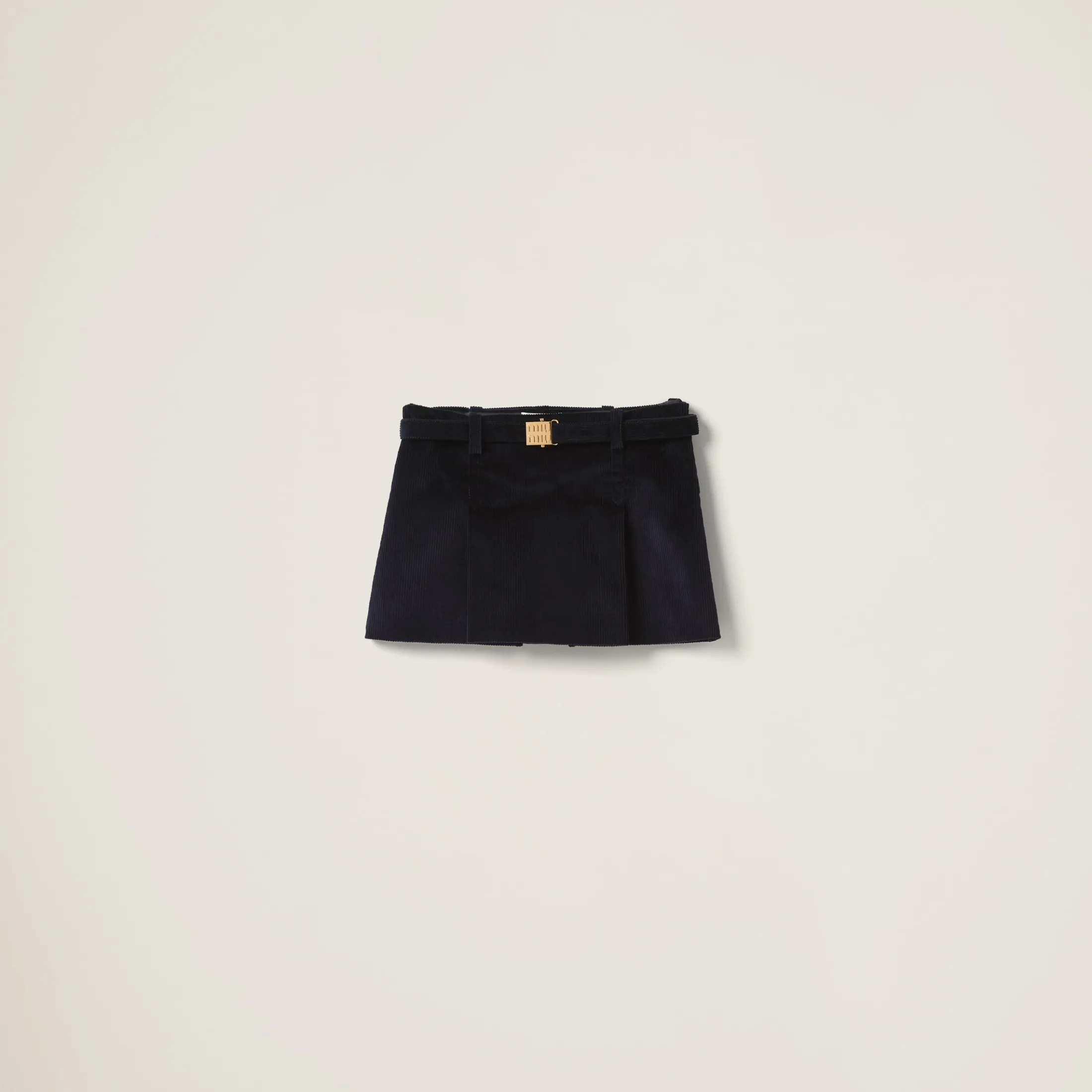 Navy Corduroy Miniskirt | Miu Miu
