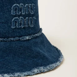 Navy Denim Bucket Hat | Miu Miu