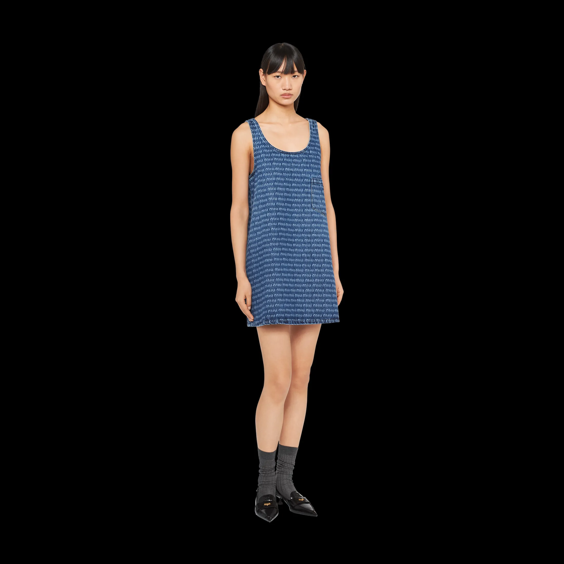 Navy Denim Dress | Miu Miu
